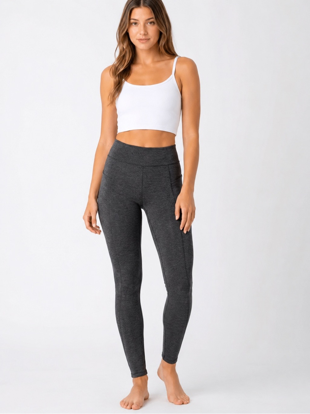 Rewash Charcoal Grey Women's High Rise Leggings Pockets Slimming Size XS NEW